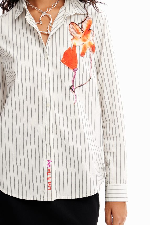 Women DesigualStriped flower shirt Clothing 68X240114
