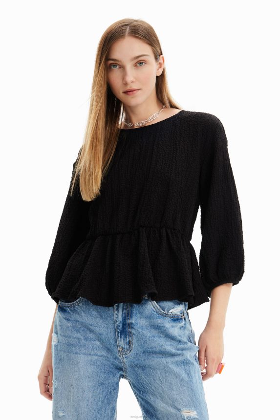 Women DesigualTextured cut-out blouse Clothing 68X240718