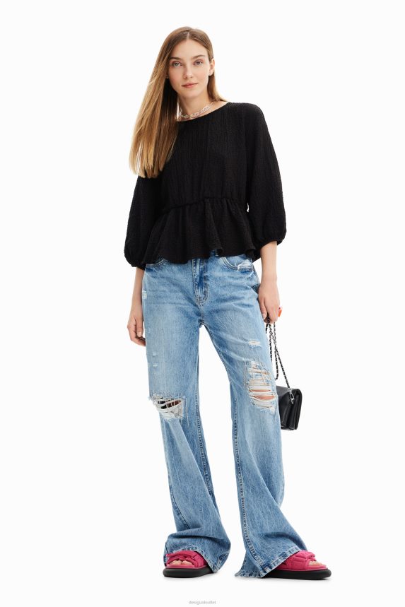 Women DesigualTextured cut-out blouse Clothing 68X240718