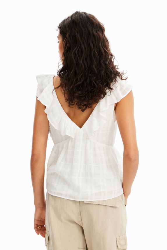 Women DesigualTextured ruffle blouse Clothing 68X240474