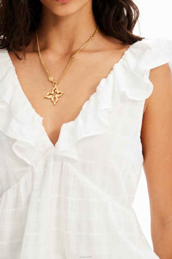 Women DesigualTextured ruffle blouse Clothing 68X240474