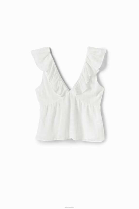 Women DesigualTextured ruffle blouse Clothing 68X240474