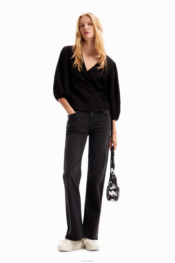 Women DesigualTextured wrap blouse Clothing 68X240248