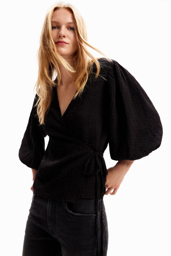 Women DesigualTextured wrap blouse Clothing 68X240248