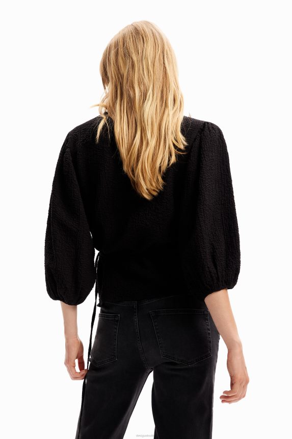 Women DesigualTextured wrap blouse Clothing 68X240248