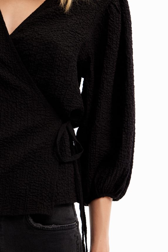 Women DesigualTextured wrap blouse Clothing 68X240248