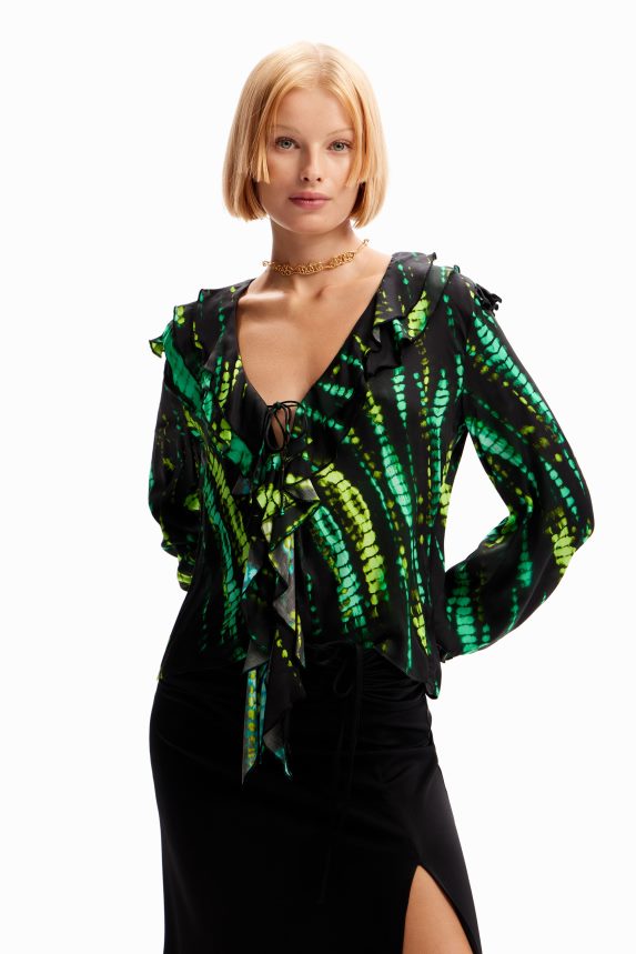 Women DesigualTie-dye ruffle blouse Clothing 68X240166