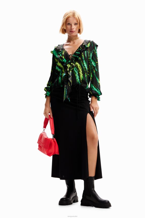 Women DesigualTie-dye ruffle blouse Clothing 68X240166