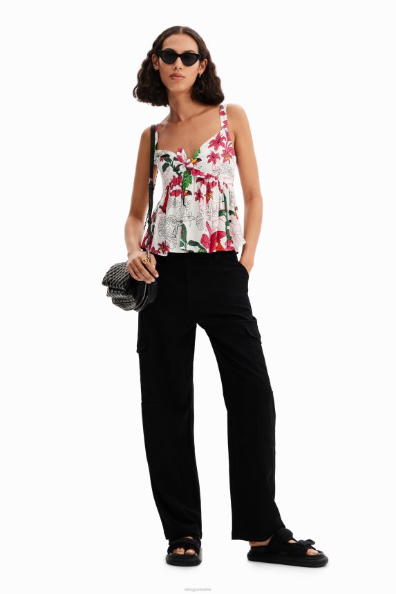 Women DesigualTropical strap top Clothing 68X240622