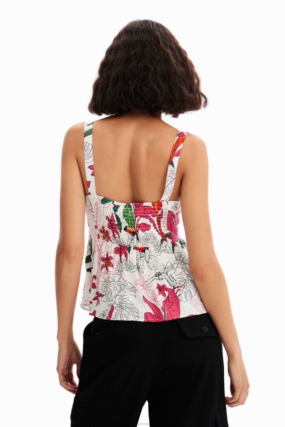 Women DesigualTropical strap top Clothing 68X240622