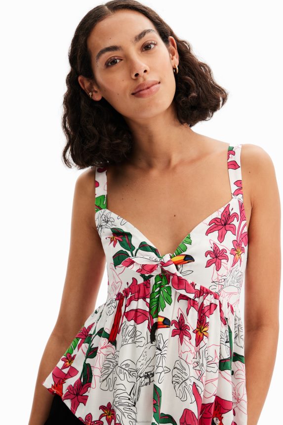 Women DesigualTropical strap top Clothing 68X240622