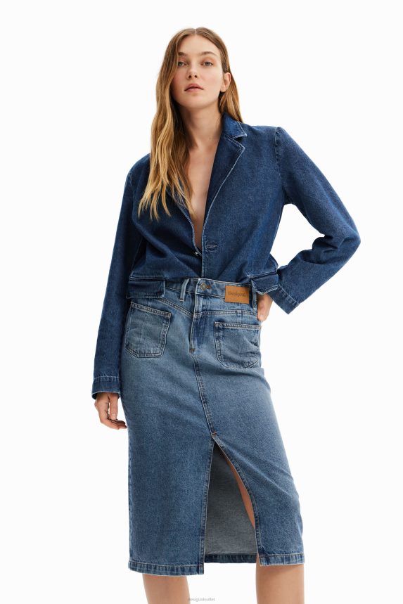 Women DesigualCircular Denim midi skirt Clothing 68X2401010