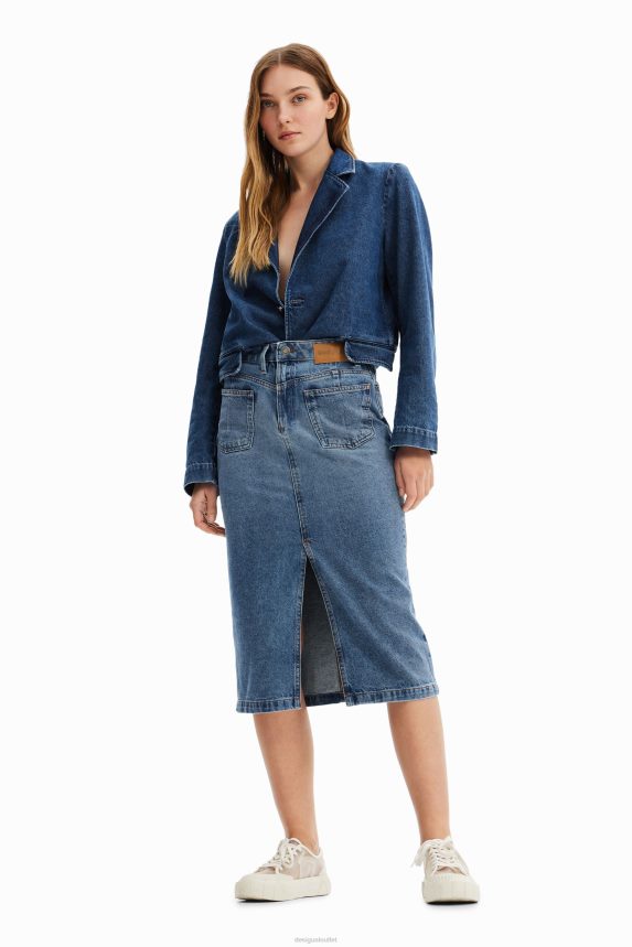 Women DesigualCircular Denim midi skirt Clothing 68X2401010
