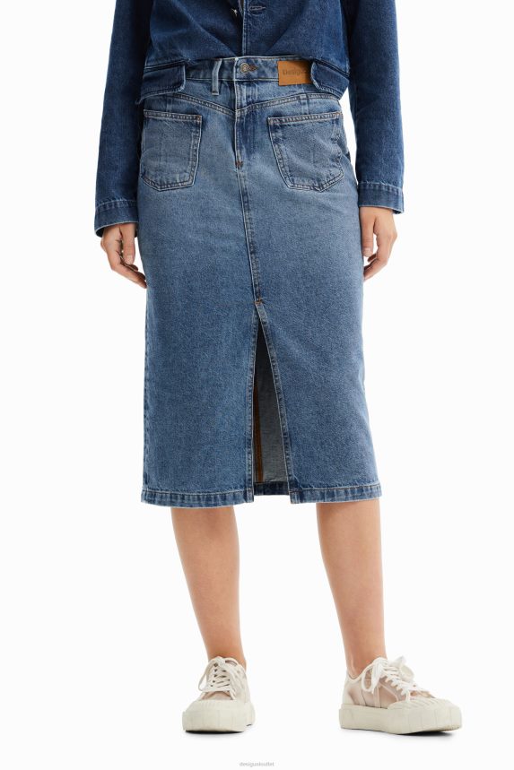 Women DesigualCircular Denim midi skirt Clothing 68X2401010