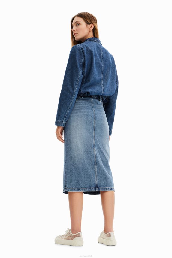 Women DesigualCircular Denim midi skirt Clothing 68X2401010