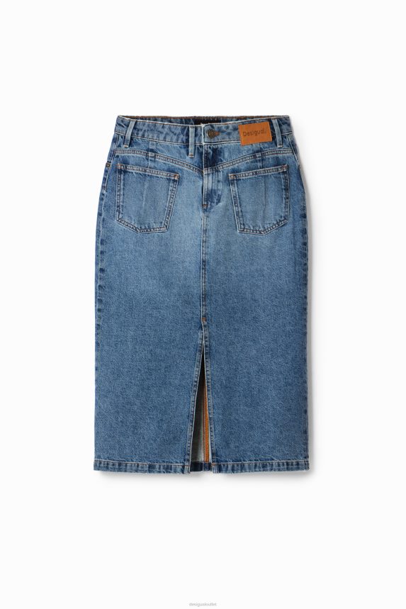 Women DesigualCircular Denim midi skirt Clothing 68X2401010