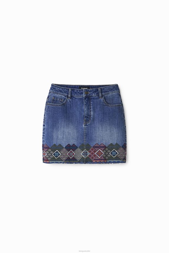 Women DesigualDenim miniskirt with borders Clothing 68X2401099