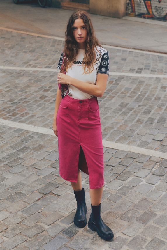 Women DesigualDenim slit skirt Clothing 68X24032