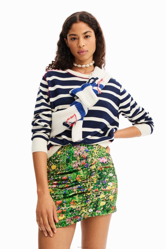 Women DesigualDraped floral mini skirt Clothing 68X240573