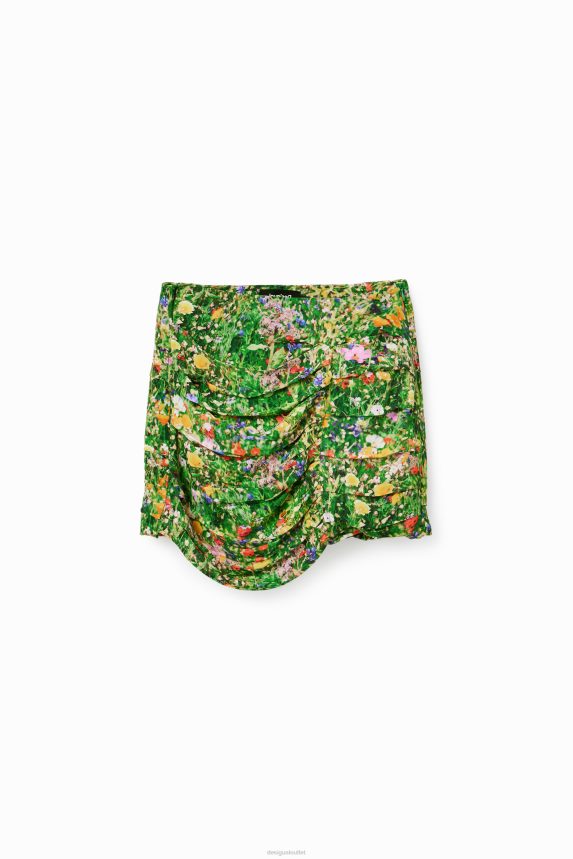 Women DesigualDraped floral mini skirt Clothing 68X240573