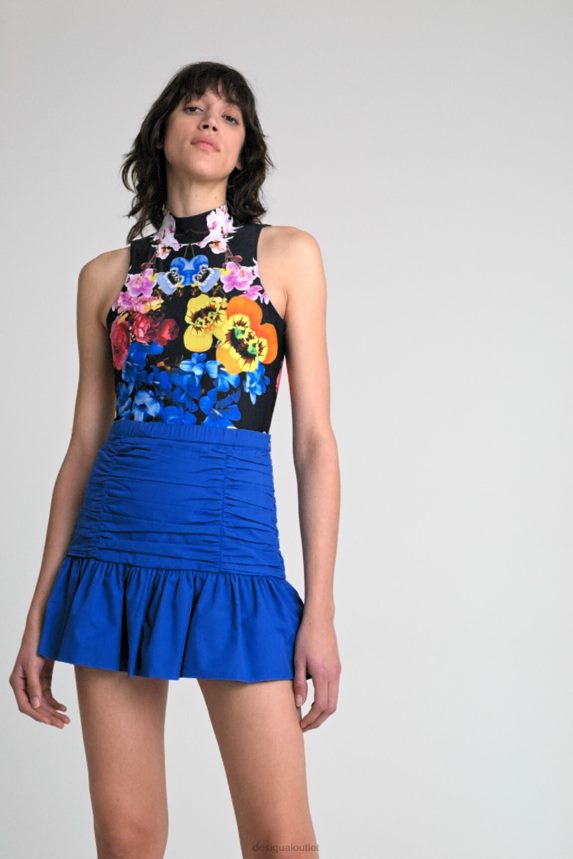 Women DesigualDraped flounce mini skirt Clothing 68X240754