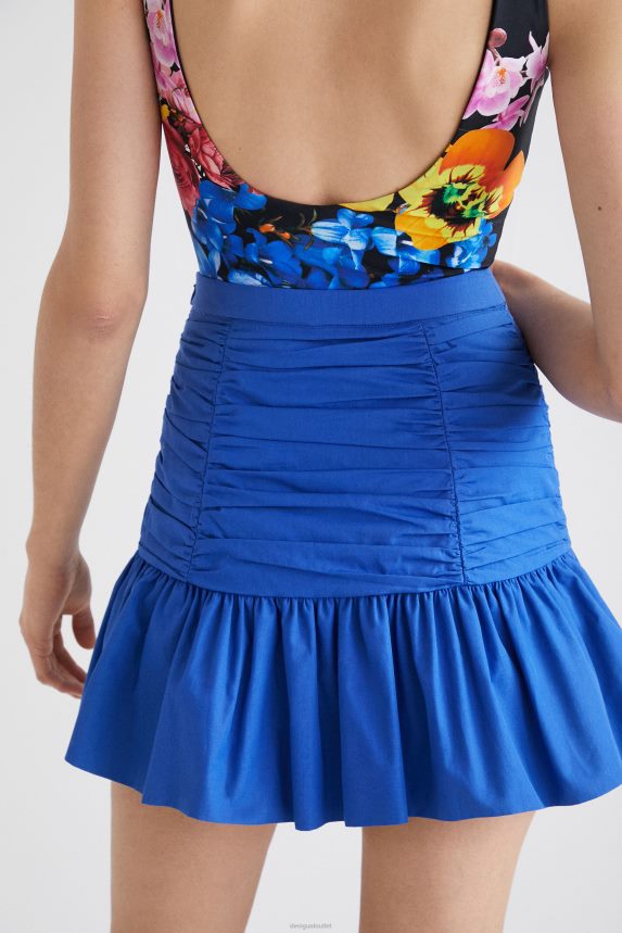 Women DesigualDraped flounce mini skirt Clothing 68X240754