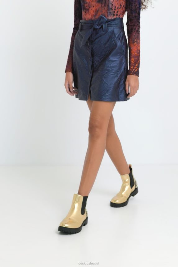 Women DesigualEmbossed flower slim miniskirt Clothing 68X2401085