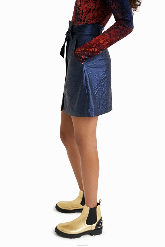 Women DesigualEmbossed flower slim miniskirt Clothing 68X2401085