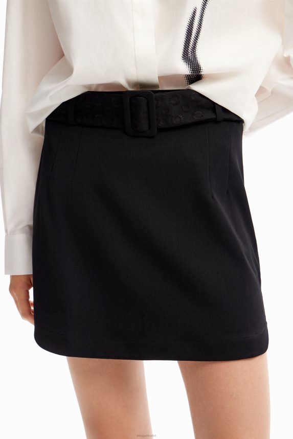 Women DesigualEmbroidered belt mini skirt Clothing 68X240167