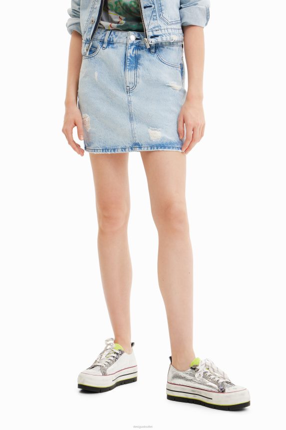 Women DesigualEyes denim mini skirt Clothing 68X240758