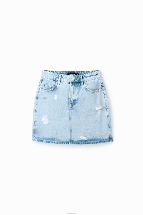 Women DesigualEyes denim mini skirt Clothing 68X240758