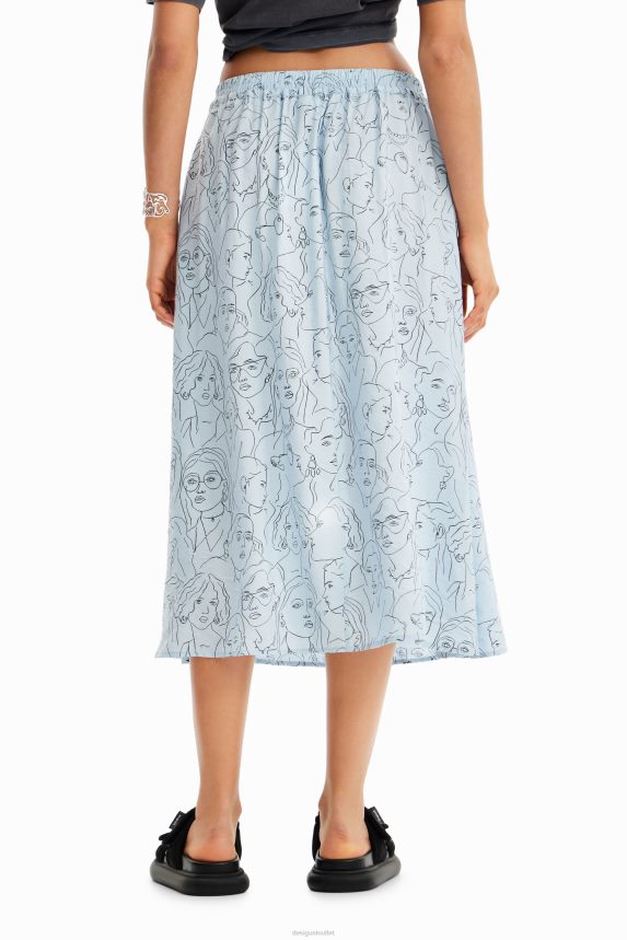 Women DesigualFaces midi skirt Clothing 68X240269