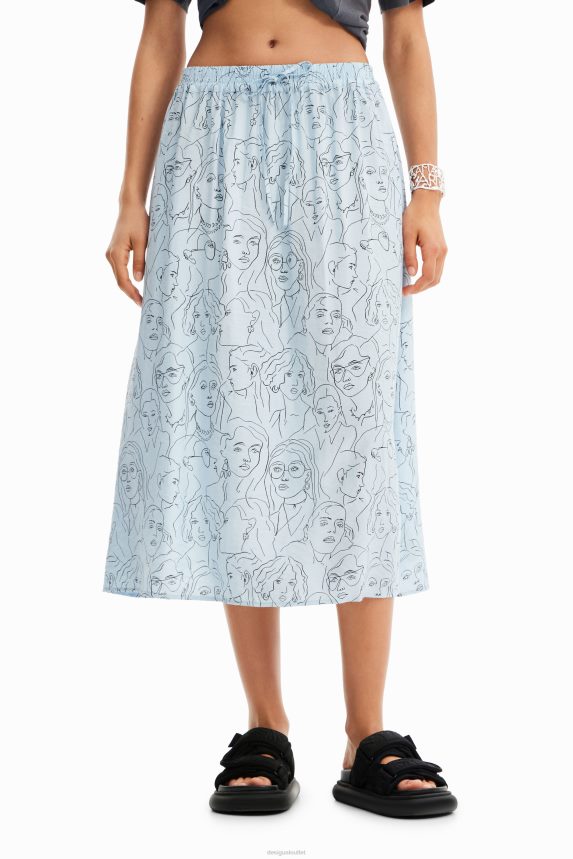 Women DesigualFaces midi skirt Clothing 68X240269