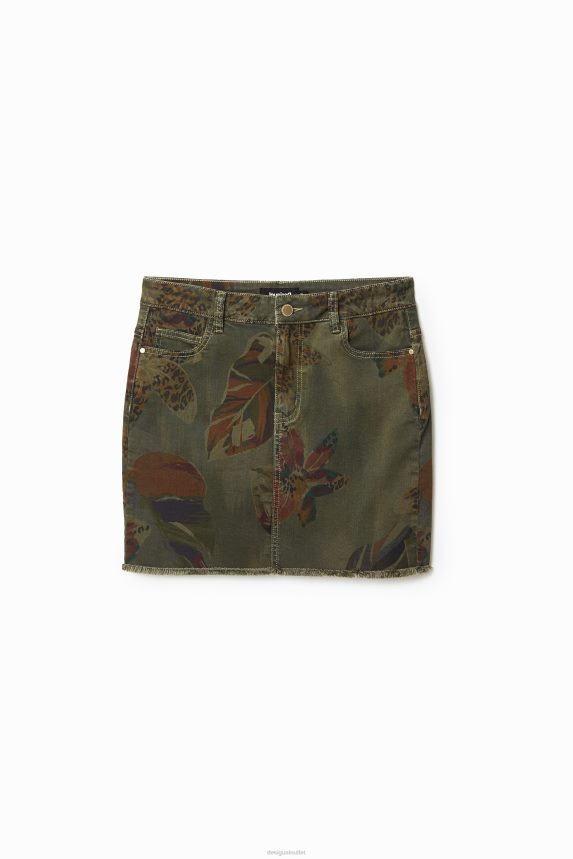 Women DesigualFloral camouflage miniskirt Clothing 68X2401044
