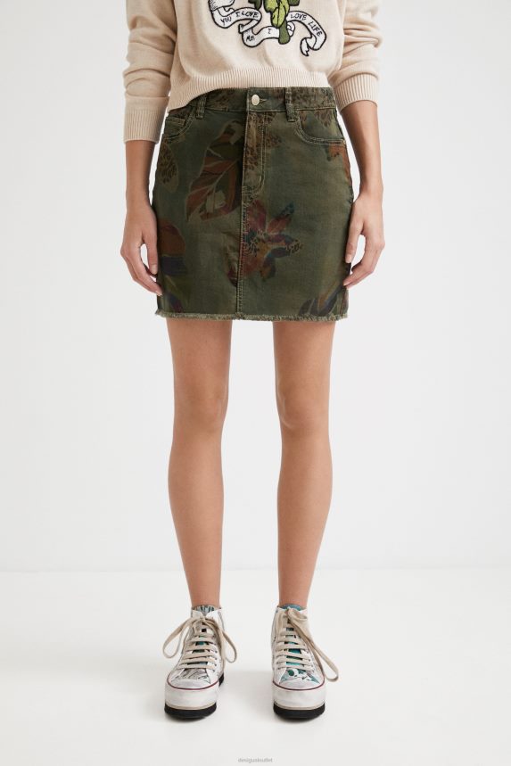 Women DesigualFloral camouflage miniskirt Clothing 68X2401044