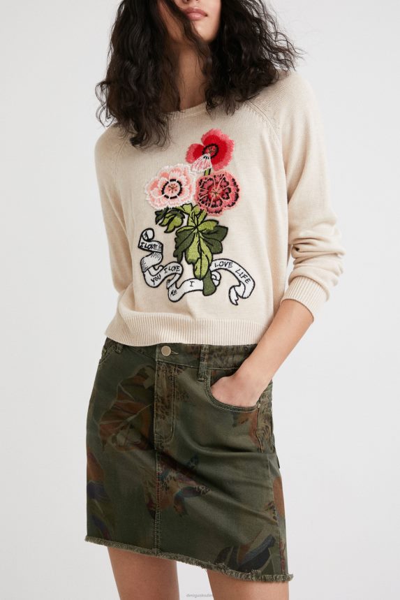 Women DesigualFloral camouflage miniskirt Clothing 68X2401044