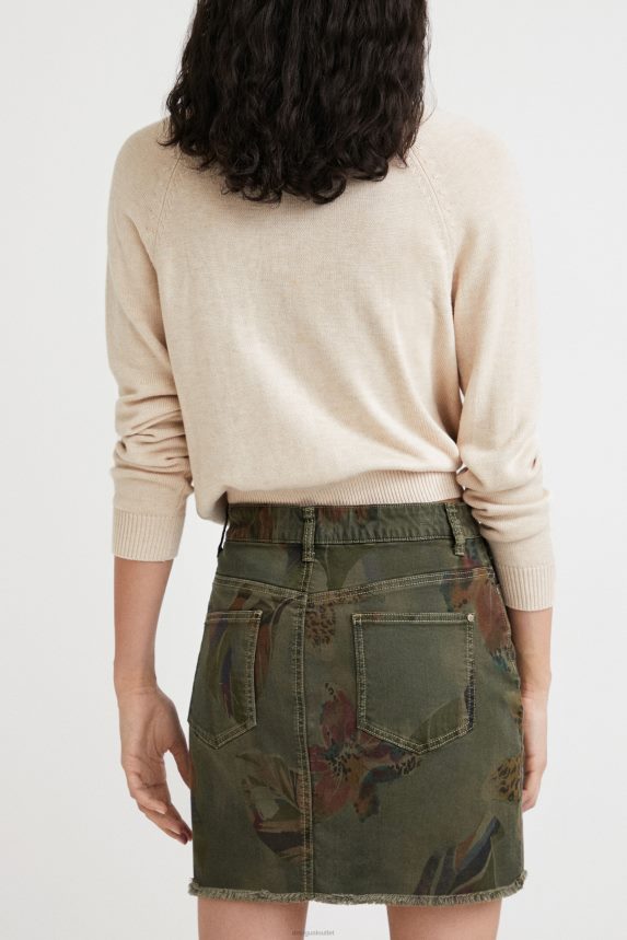 Women DesigualFloral camouflage miniskirt Clothing 68X2401044