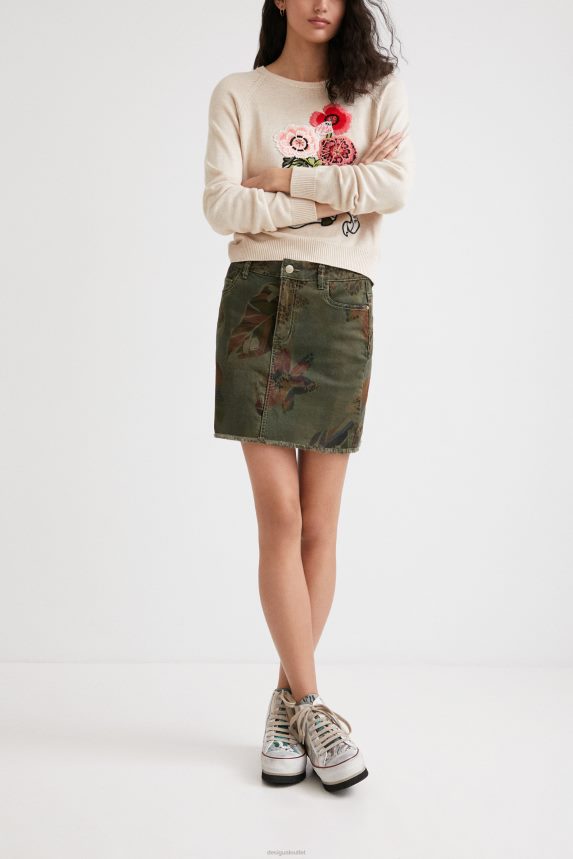 Women DesigualFloral camouflage miniskirt Clothing 68X2401044