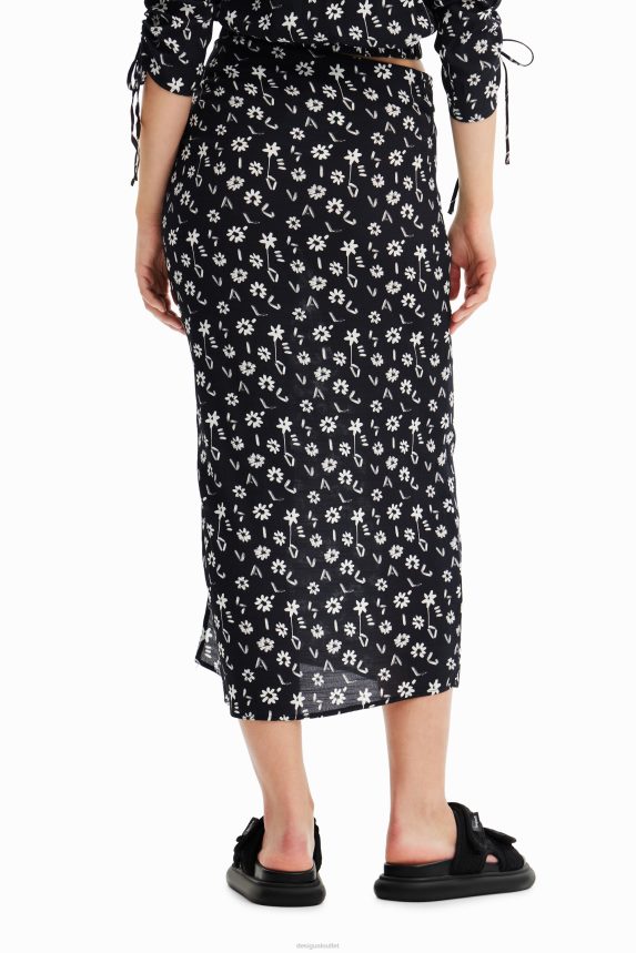 Women DesigualFloral slit midi skirt Clothing 68X240760