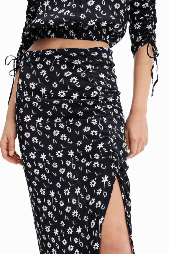 Women DesigualFloral slit midi skirt Clothing 68X240760
