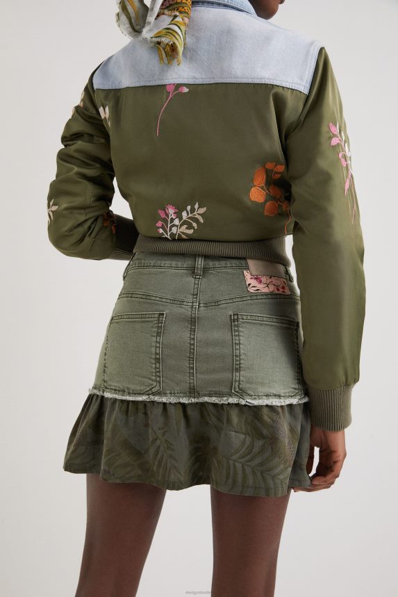 Women DesigualFlounce patchwork denim miniskirt Clothing 68X2401131