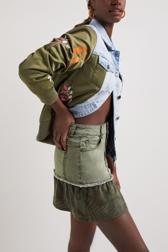 Women DesigualFlounce patchwork denim miniskirt Clothing 68X2401131