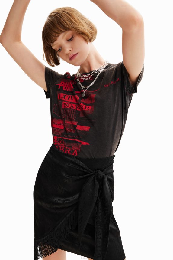 Women DesigualFringed wrap mini skirt Clothing 68X240545