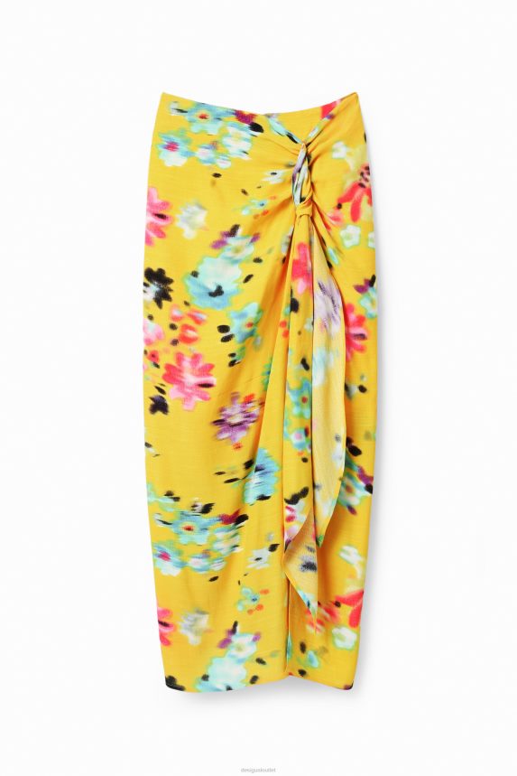 Women DesigualHandkerchief slit midi skirt Clothing 68X240725