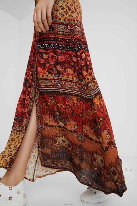 Women DesigualLong floral skirt Clothing 68X2401133