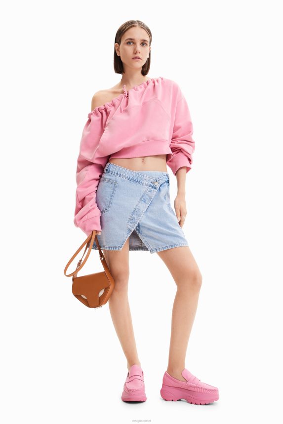 Women DesigualMaitrepierre wrap denim mini skirt Clothing 68X240362