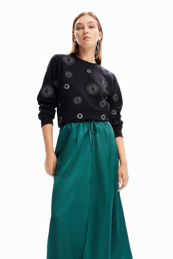 Women DesigualSatin midi skirt Clothing 68X240268