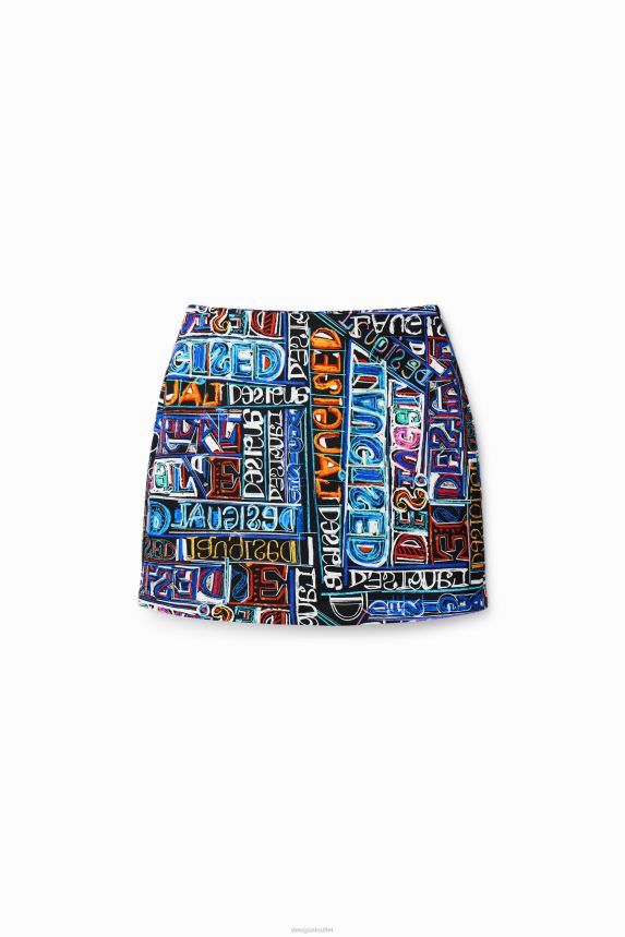 Women DesigualSlim arty logo mini skirt Clothing 68X240739