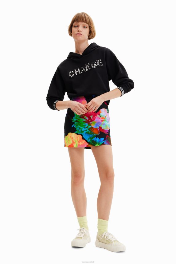 Women DesigualSlim floral mini skirt Clothing 68X2401005