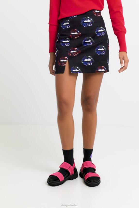 Women DesigualSlim lips miniskirt Clothing 68X2401087